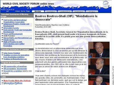 World Civil Society Forum Online News