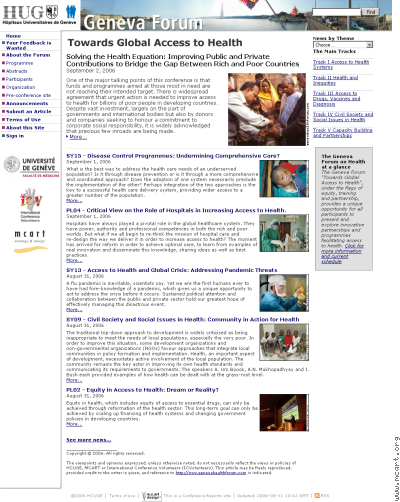 Geneva Health Forum Online News